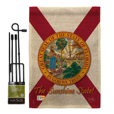 Double Sided 18.5'' H x 13'' W Burlap Flag Set