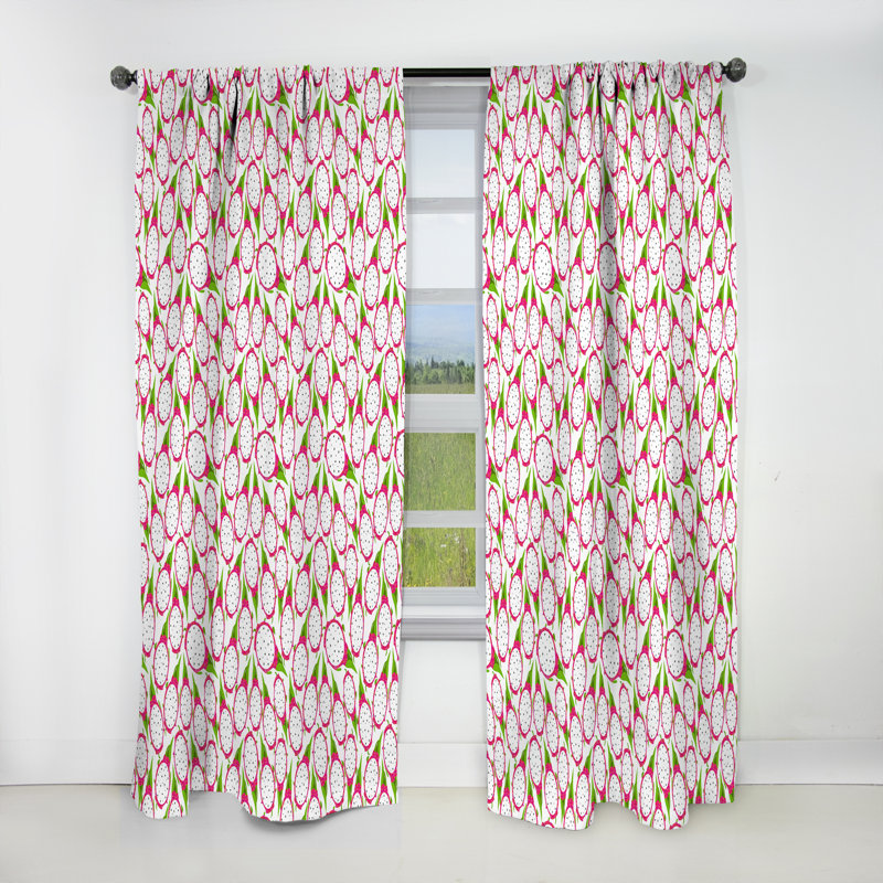 Rideau simple occultant avec motif tropical Tropical, L 52 po x L 108 po