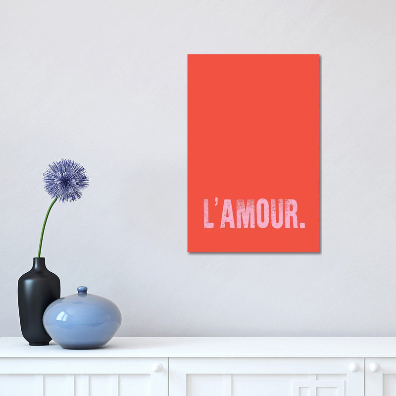 L'amour. (Red) - Wrapped Canvas Print, 30.48 cm H x 45.72 cm W