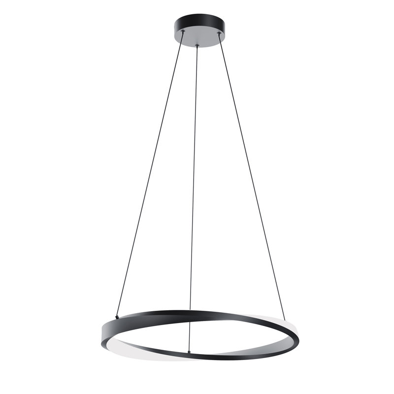 Oberon 24'' LED Pendant - Black, Black, 20 W
