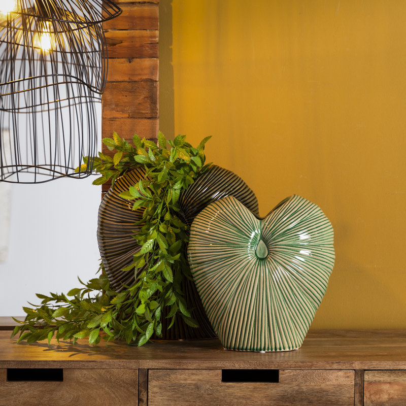 Essary Ceramic Table Vase, Green, 27cm H x 26cm W x 14.5cm D