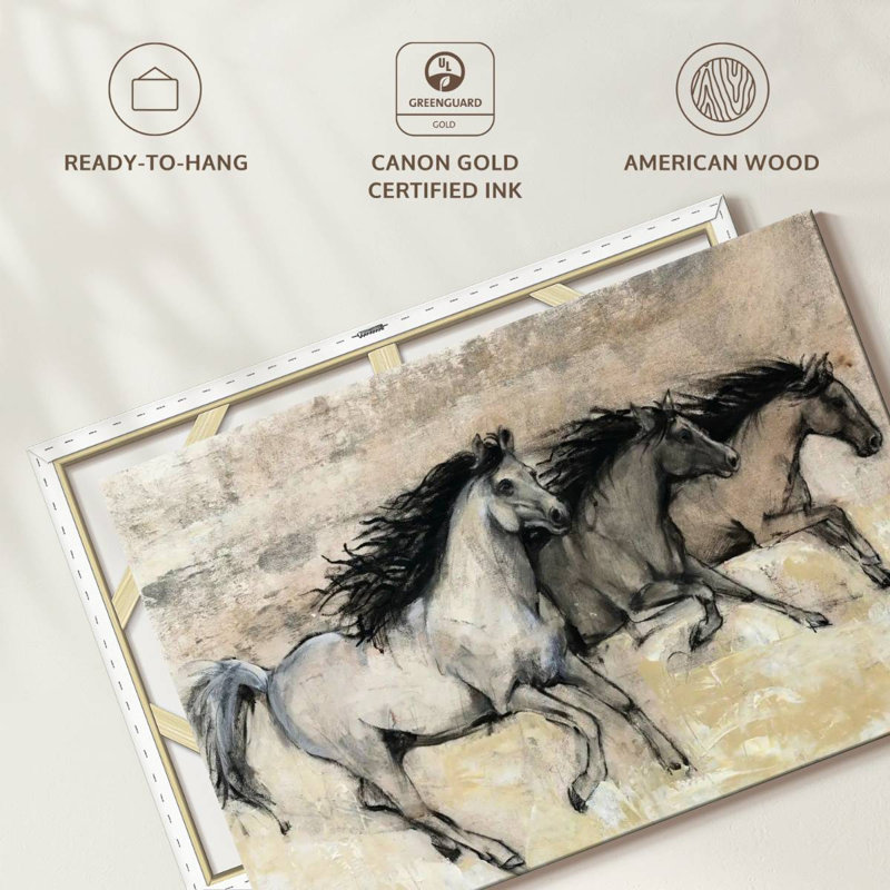 Brampt Horses In Motion II, H 8 po x l 12 po