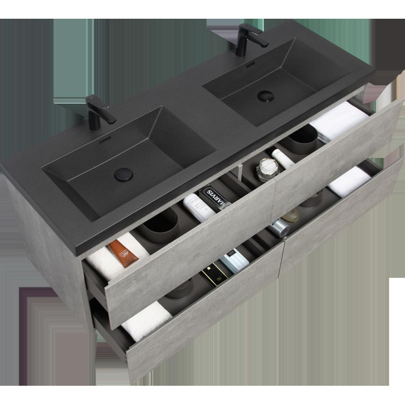 60" Wall-Mounted Bathroom Vanity