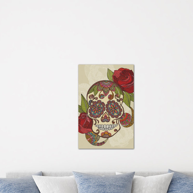 Crâne de sucre, impression sur toile tendue, H 18 po x l 12 po x P 1,5 po, Toile tendue