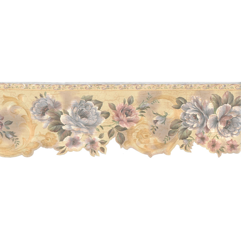 Bordure de papier peint de l 15 pi x l 6,5 po fleurs vines Dolcie