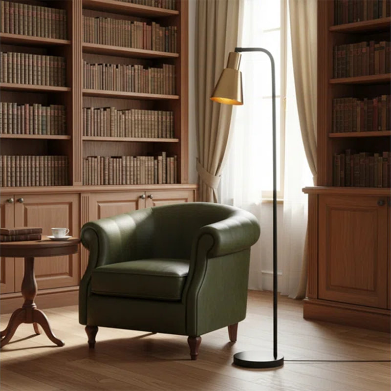 Lampe sur pied rétro 47 po Domineck