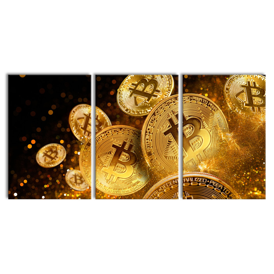 Leinwandbild Funkelnde Bitcoins BTC