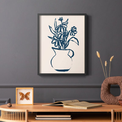 Marine Plant Sketches IV, reproduction encadrée - bois massif