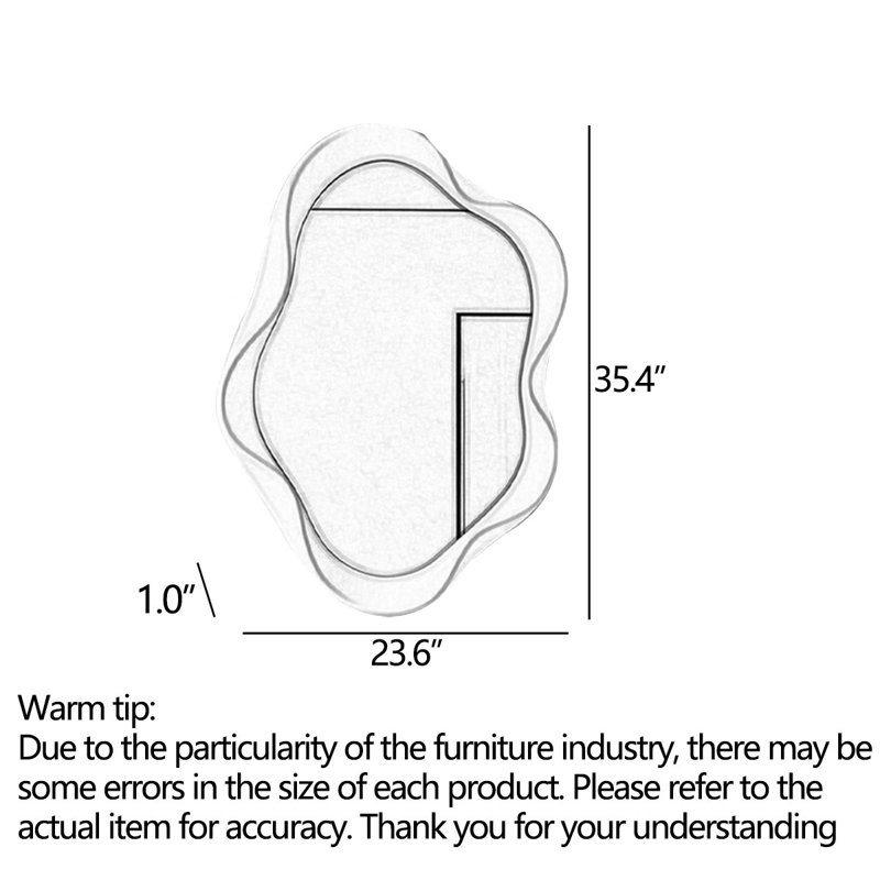 Miroir de salle de bain irrégulier, Bois espresso