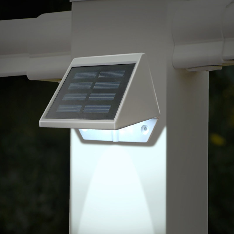 Solar Powered  Integrated LED Deck Light, White
