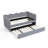 Twin Daybed with Trundle & USB Port - Wave Shaped Gingham No Box Spring Needed-573400884