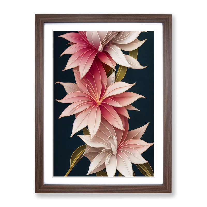 XV1022-4622X The Stimulating Flowers - Single Picture Frame Print, 46cm H x 34cm W x 2cm D, Walnut