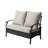 Charron Metal Outdoor Loveseat with Cushions and Wicker Decor-1178673492