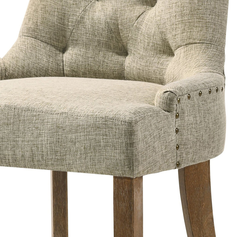 Side Chair (Set Of 2),  Fabric Beige, Oak