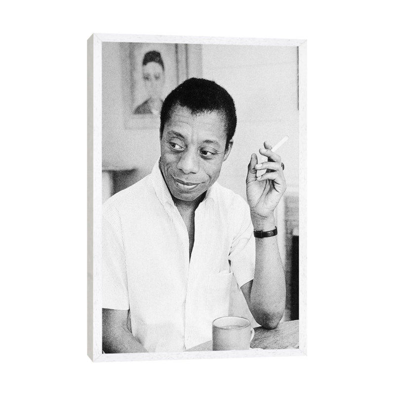 James Baldwin (1924-1987) - Print on Canvas, 66.04 cm H x 45.72 cm W, White Framed Canvas