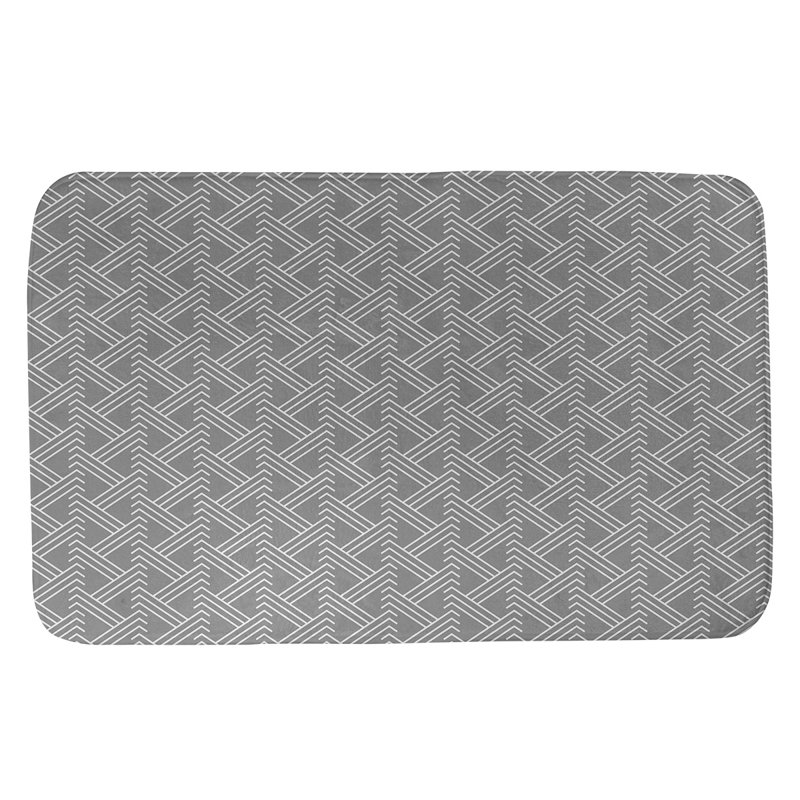 Tapis pour salle de bain Zig Zag, l 21 po x L 34 po, Gris/blanc