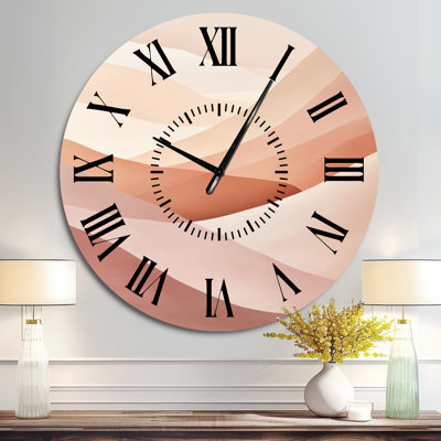 Horloge murale scandinave surdimensionnée en métal, style minimaliste et rosé