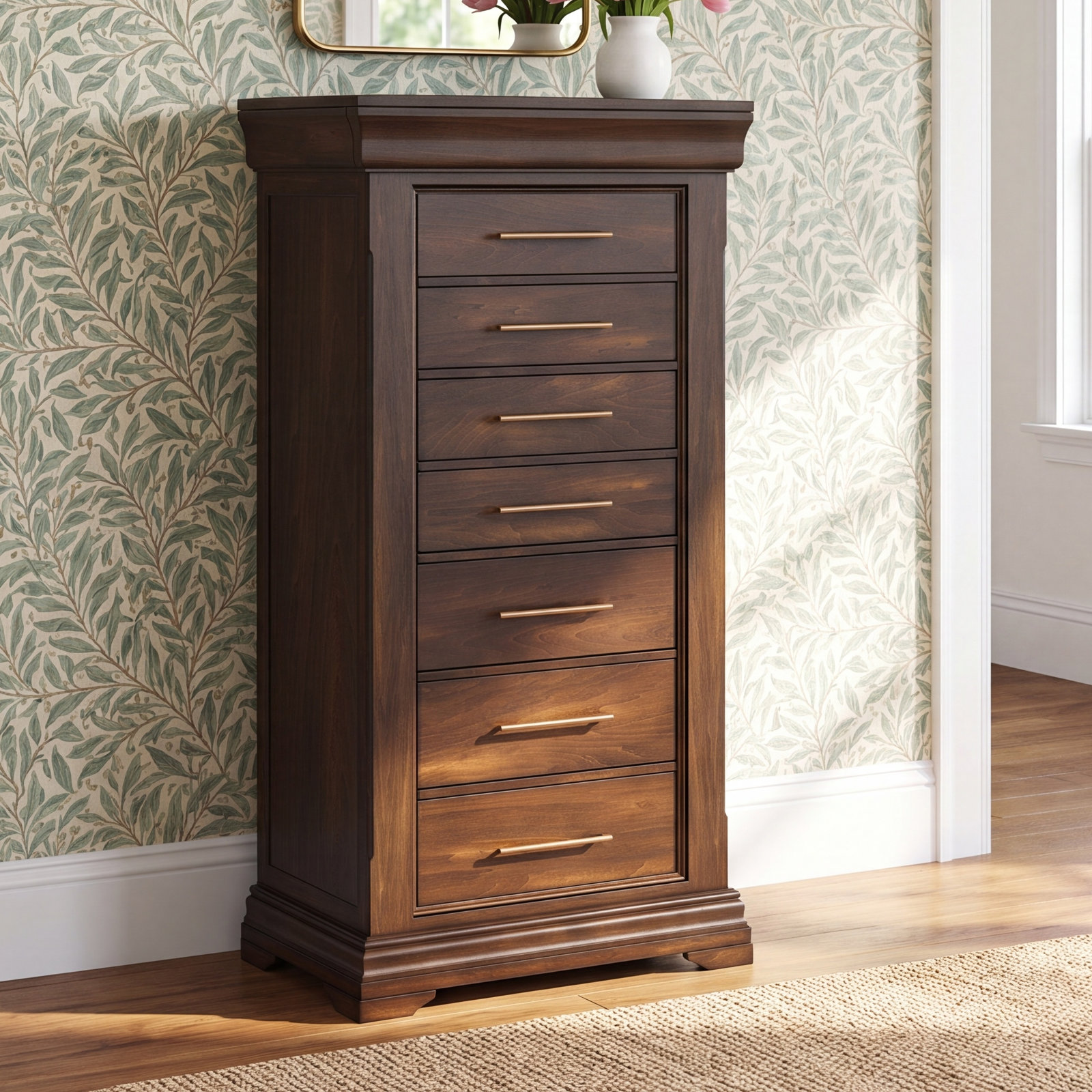 Gerardo 20'' Wide Jewelry Armoire, Dark Walnut