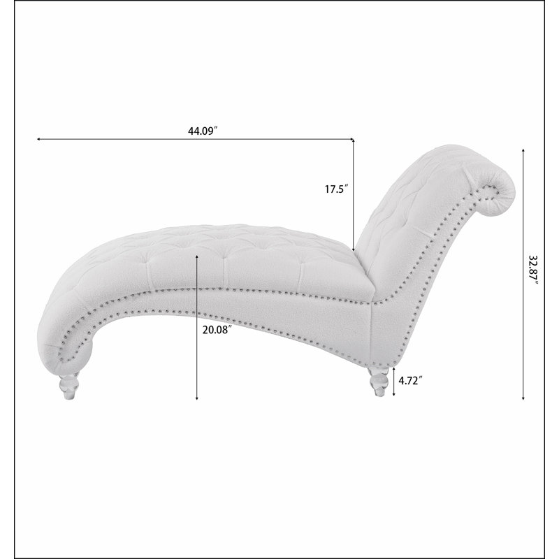 Chaise longue sans accoudoirs touffetée