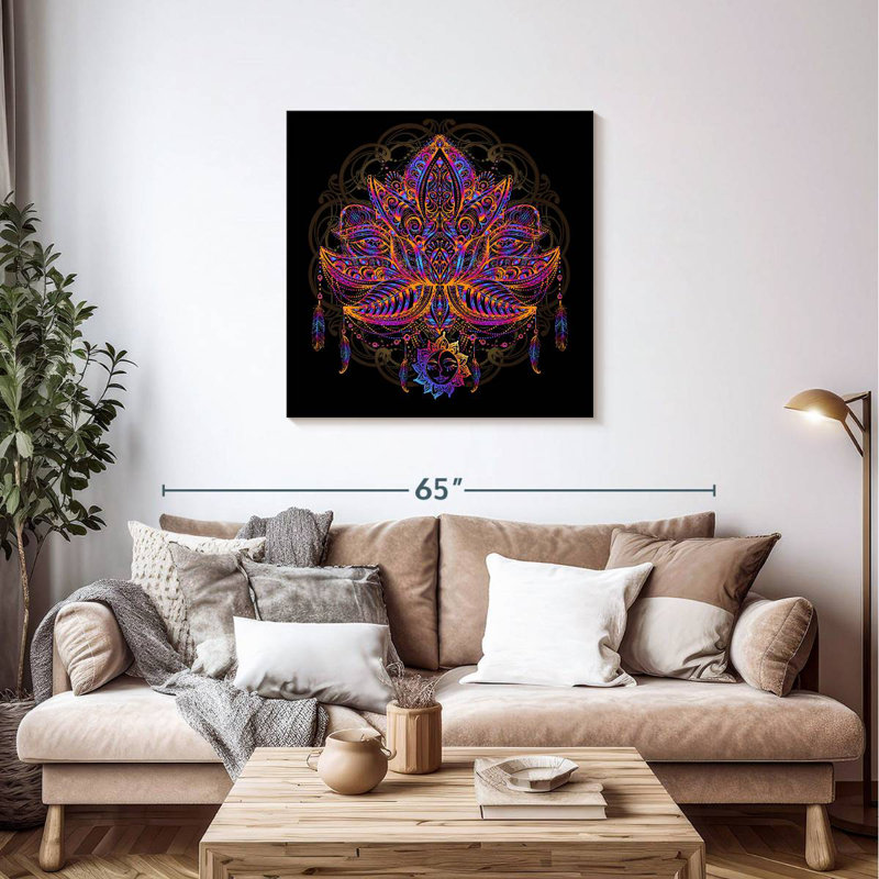 Kerner Colorful Mandala Lotus, 36" H x 36" W