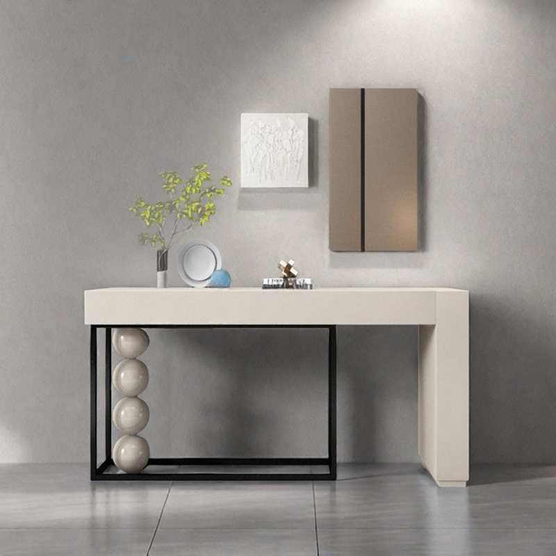 Console Modern Minimalist Art, H 35,43 po x l 55,12 po x P 15,75 po, Noir / beige, Beige