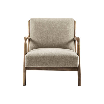 Fauteuil rembourré chic avec structure rembourrée taupe