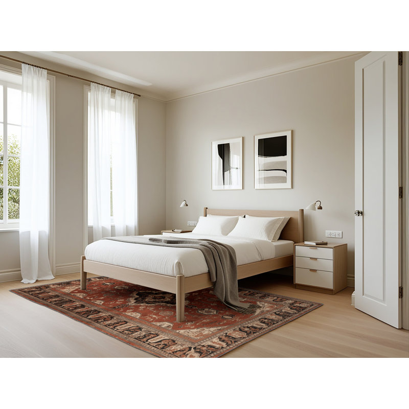 Tapis brun lavable à la machine, Rectangle 5 pi x 7 pi