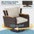 3 Pieces Outdoor Furniture Set With Swivel Chairs, Wicker Patio Furniture For Porch Deck Bistro Lawn Garden Backyard Poolside-202417663