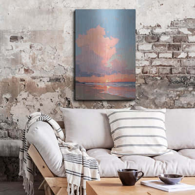 Art mural en métal Latitude Run® «Sunset In Pink» par Svetlana Aleynikova