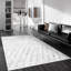 Tapis argenté en laine / coton à motif de chevrons 5 pi x 8 pi