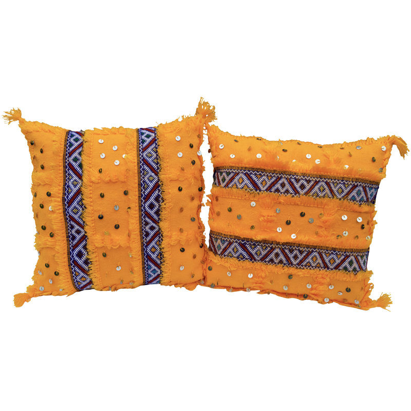 Square Pillow Cover & Insert, Orange/Red/White/Purple