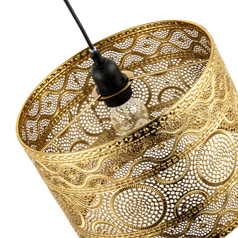 20 cm H Drum Lamp Shade ( Slip-On ) in Gold