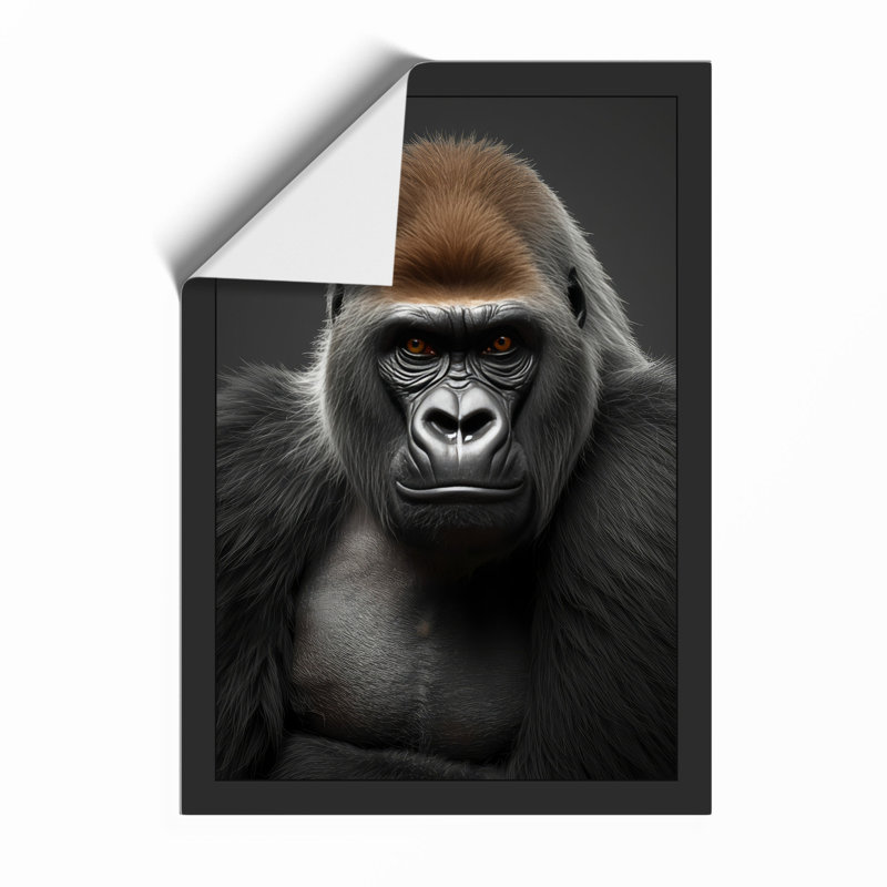 Gorilla Portrait Modern - Print, Unframed, A4 - 29.7 x 21.0 cm