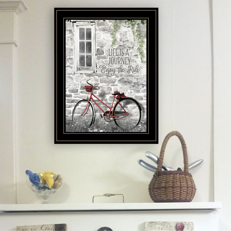 «Life is a Journey» par Lori Deiter, reproduction encadrée prête à accrocher, cadre noir