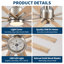 84" Oversized Large Brushed Nickel Light Yellow Solid Wood Ceiling Fan With Dimmable Led Light Control Reversible DC Motor For Living Room Warehouse Villa