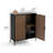 31" * 38" Two-Door Rubber Wood Parquet Accent Cabinet