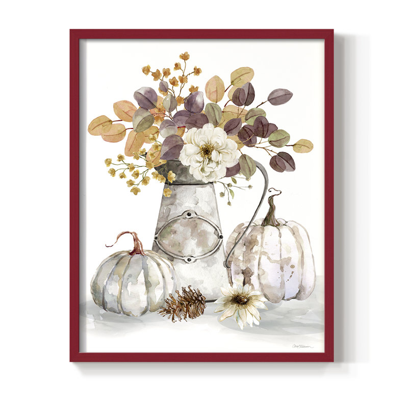 Autumn Arrangement II, reproduction encadrée - bois massif, Rouge, H 21 po x l 17 po