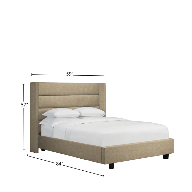 Lit plateforme tapissier Halesworth, Double, Sable