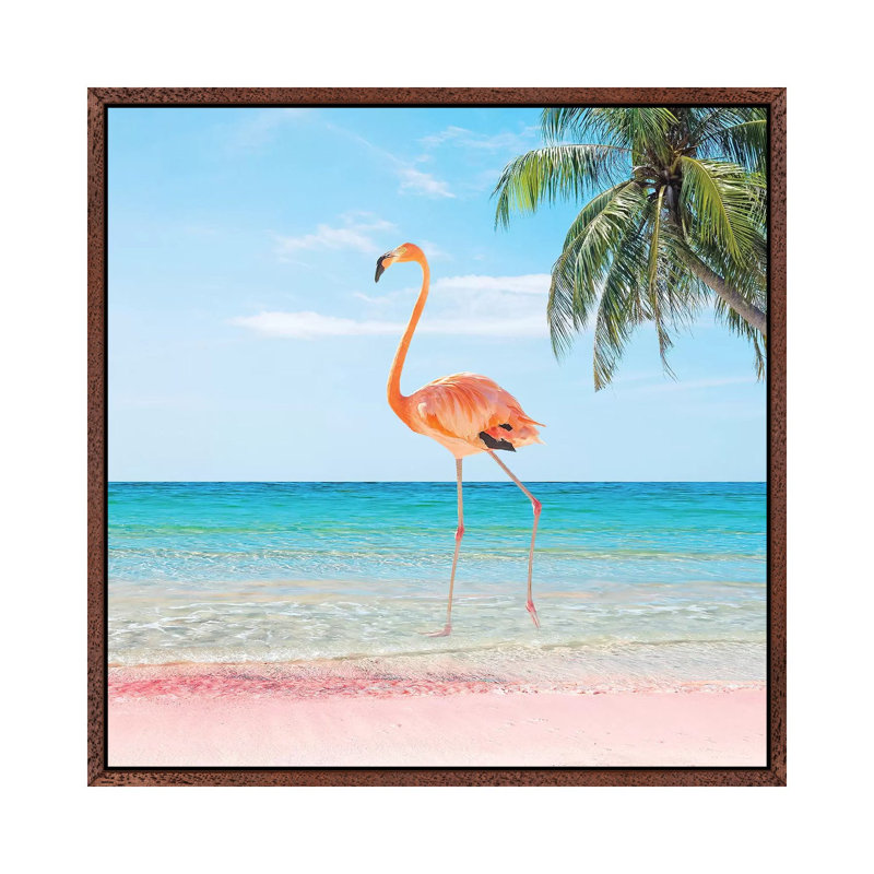 Beach Strut - Print on Canvas, Classic Brown Wood Framed, 45.72 cm H x 45.72 cm W
