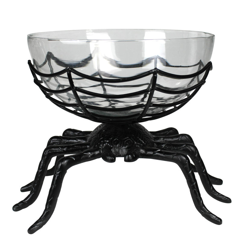 Araignée avec bol en verre, noir