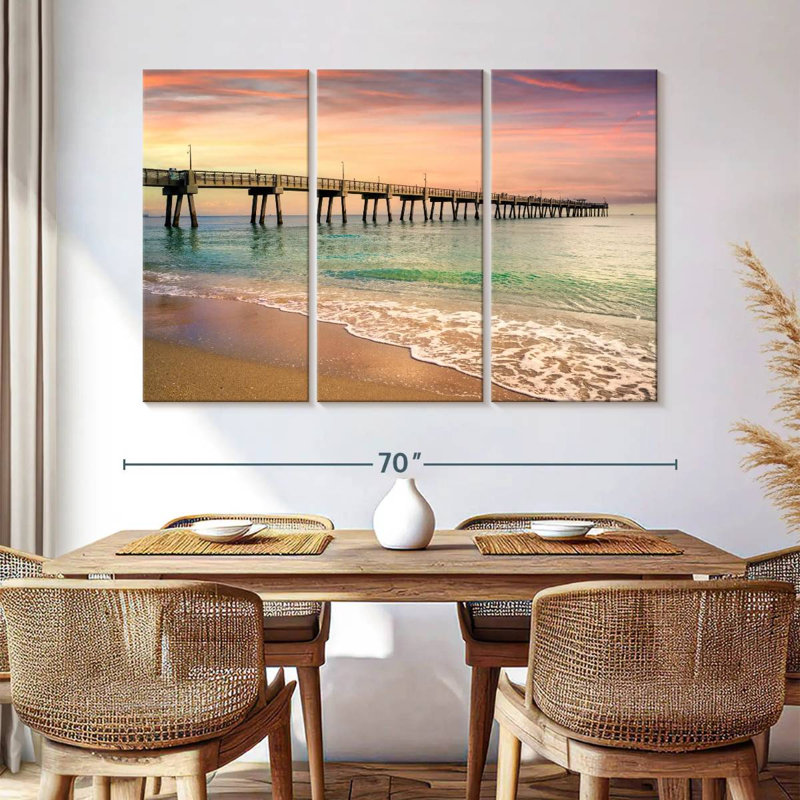 Aletra Beach Pier Sunrise South Florida, H 42 po x l 65 po