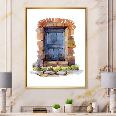 Vieille porte d'entrée rustique - peinture sur toile