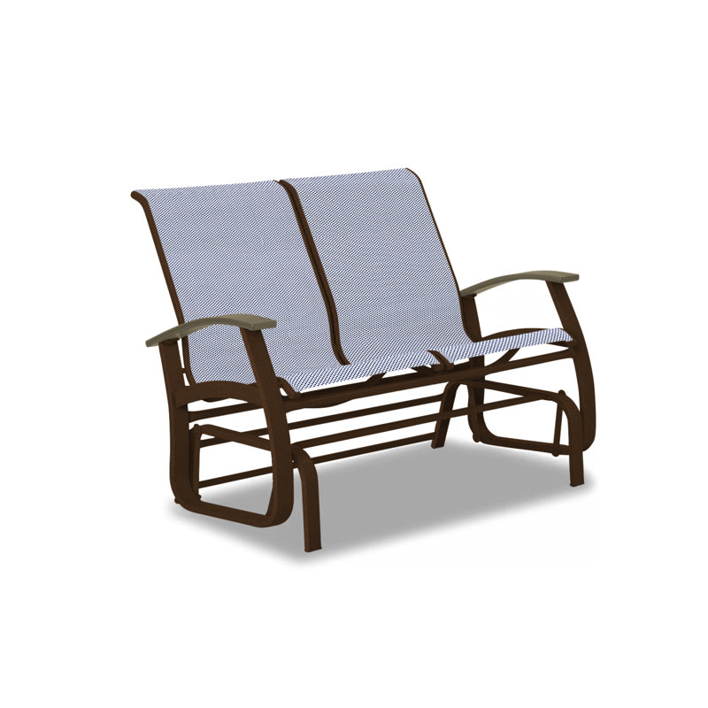 Belle Isle Outdoor Glider, Beachwood P40, Textured Kona, Lime 38D Sunbrella®