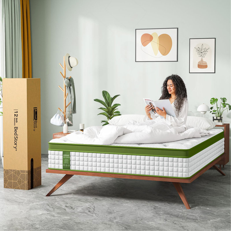 Mattress, Hybrid Mattress In A Box With Gel Memory Foam And Pocket Springs, Pressure Relief & Motion Isolation, Certipur-Us Certified, No Odor