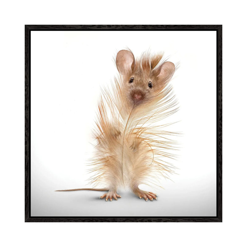 Fabuleon: Feather Mouse by Spielsinn Design - Gallery-Wrapped Canvas Giclée on Canvas, 45.72 cm H x 45.72 cm W, Black Framed
