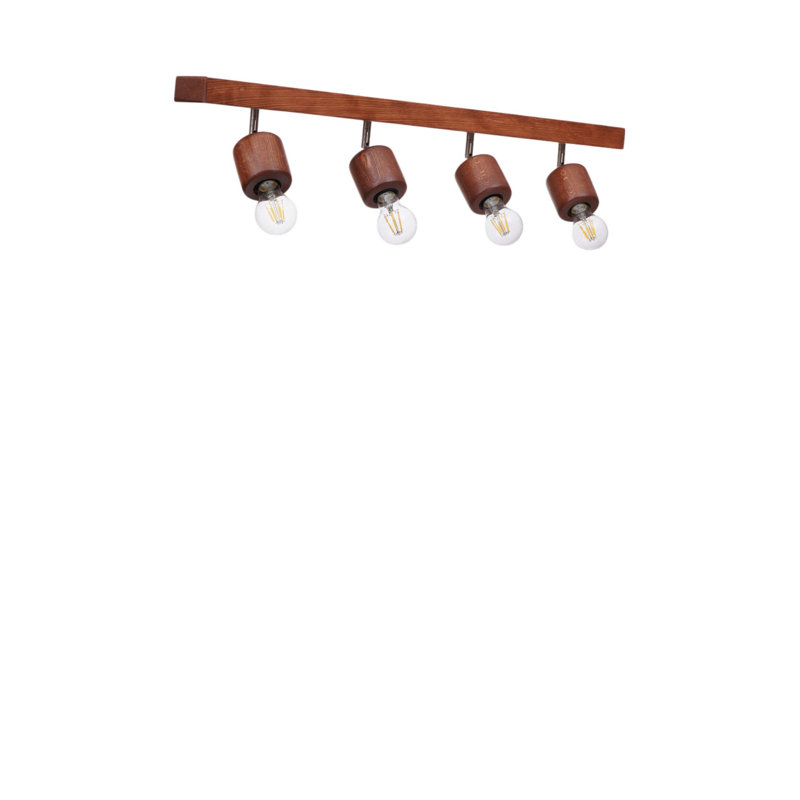 Lustre rustique en chêne, 18 x 7,9 pouces | Corps et capuchon en bois, 2,4 po x 3,1 po | Type de douille: 4 x E27, 40 W maximum (ampoule non incluse) | Éclairage élégant pour le salon, la salle à manger et le vestibule