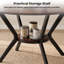 120cm Round Dining Table and Chairs Set 4, Kitchen Table with Storage Shelf, Dining Table Set with Upholstered Chairs, Modern Dining Room Furniture, Metal Frame-135089550-135089551