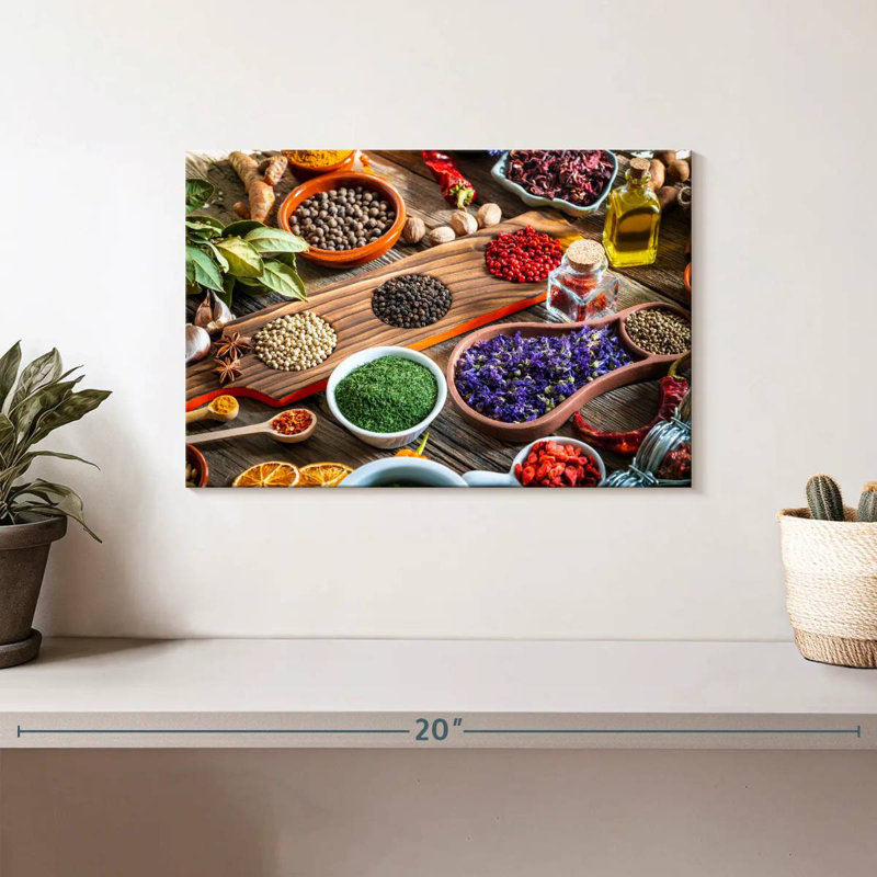 Yarlin Rustic Kitchen Herbs And Spices, 8" H x 12" W
