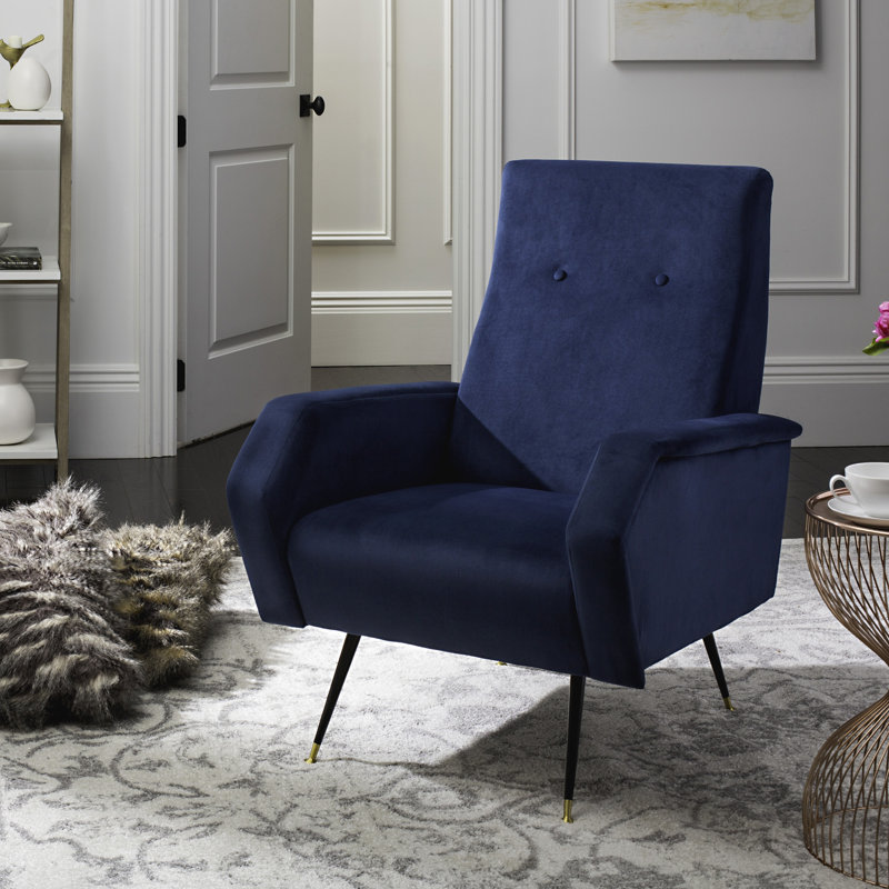 Fauteuil 27,5 po en velours capitonné, Bleu marine