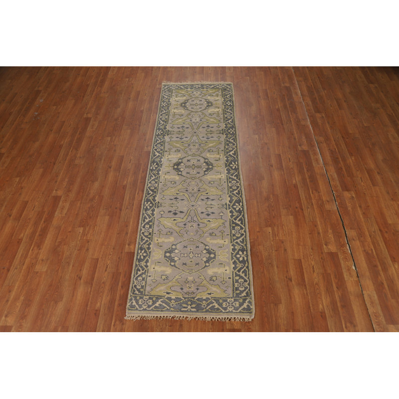 Tapis de couloir unique en coton 8 pi 1 po x 2 pi 6 po Anivia Gris et gris anthracite